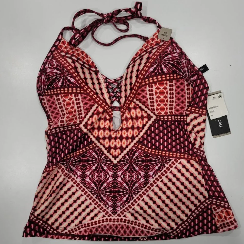 Kenneth Cole Hidden Paradise Push-Up Tummy-Control Tankini Top & Bottom …